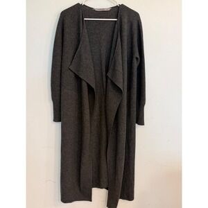 Athleta Long Wrap Cardigan Sweater Gray Ribbed Duster Small S